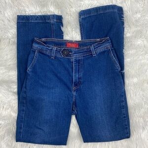 Zena Vintage Large Button Dark Wash Denim Jeans